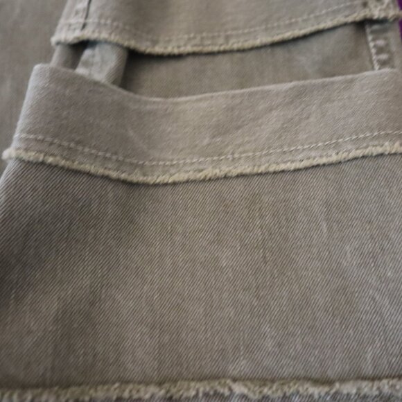 Brunello Cucinelli Monili Precious Jeans Army Green Denim Crop Raw Edge Size 8 - Picture 8 of 10